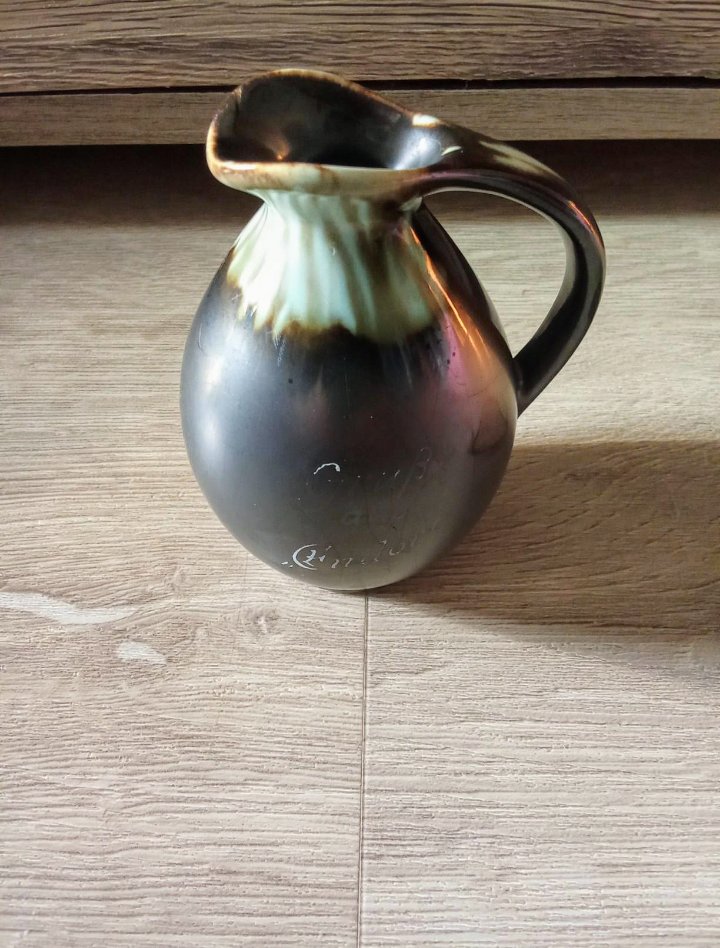 Vase schwarz opal Vintage 50's