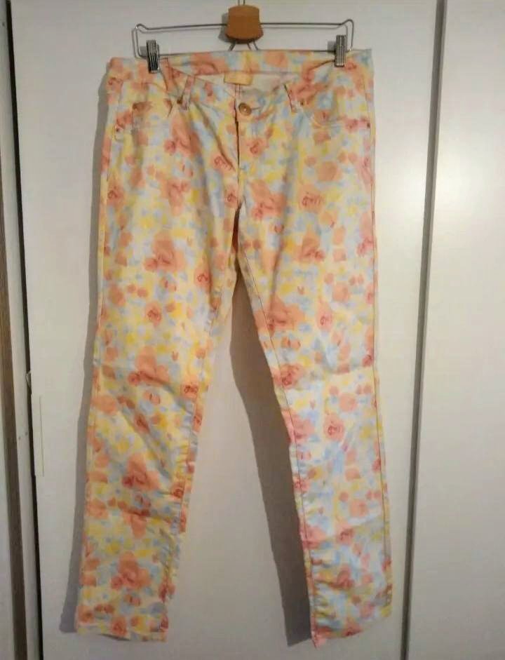 Jeans apricot Blumen