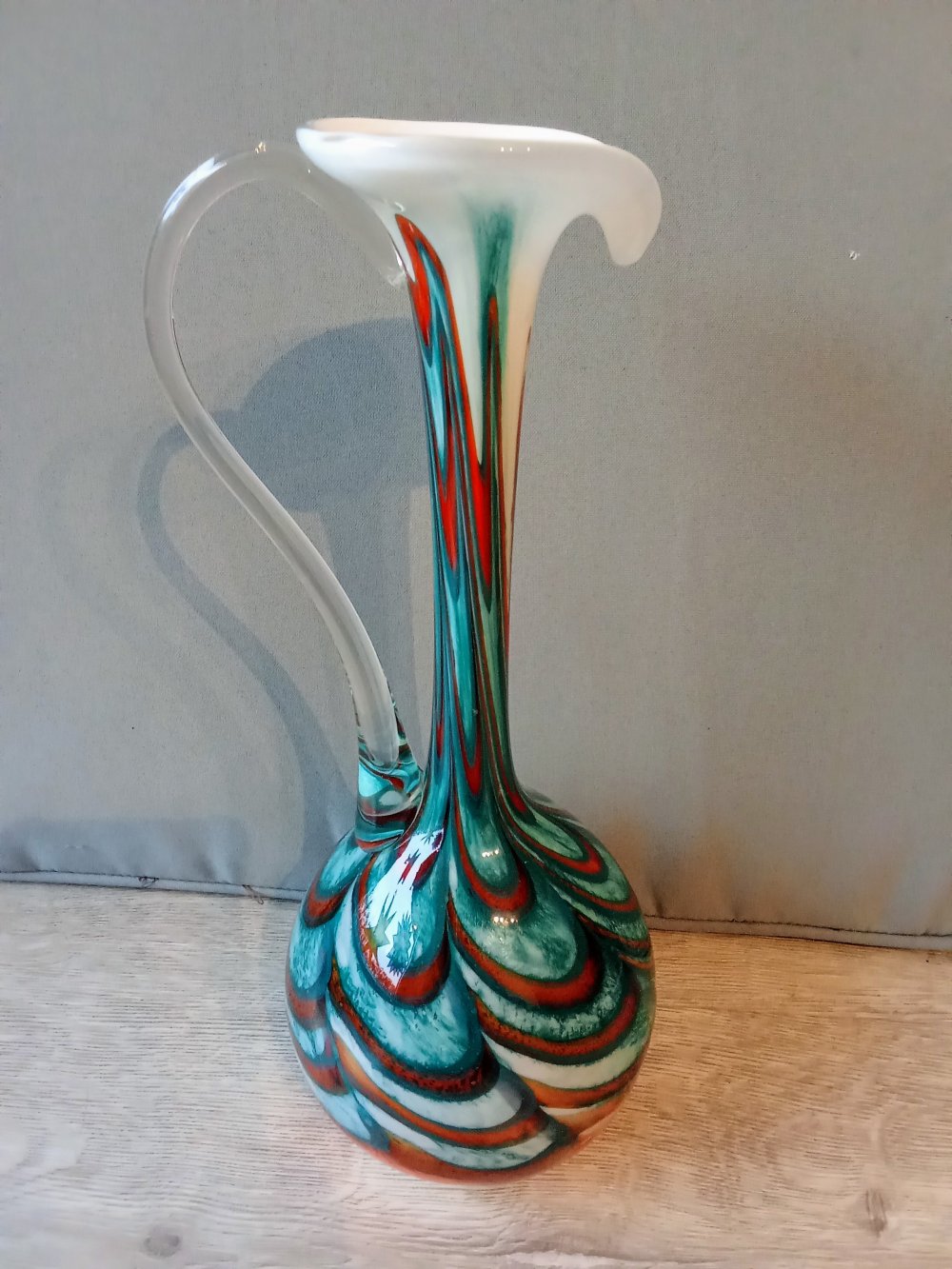 Vase Murano? türkis orange weiß Vintage 70's