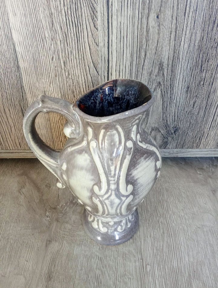 Vase weiß grau Vintage 70's