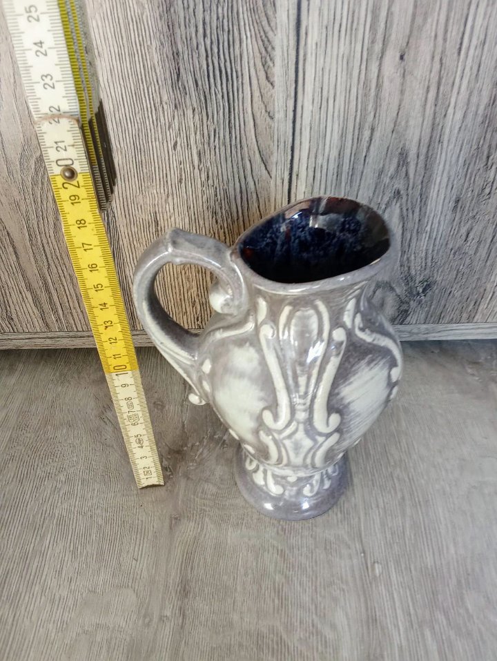 Vase weiß grau Vintage 70's