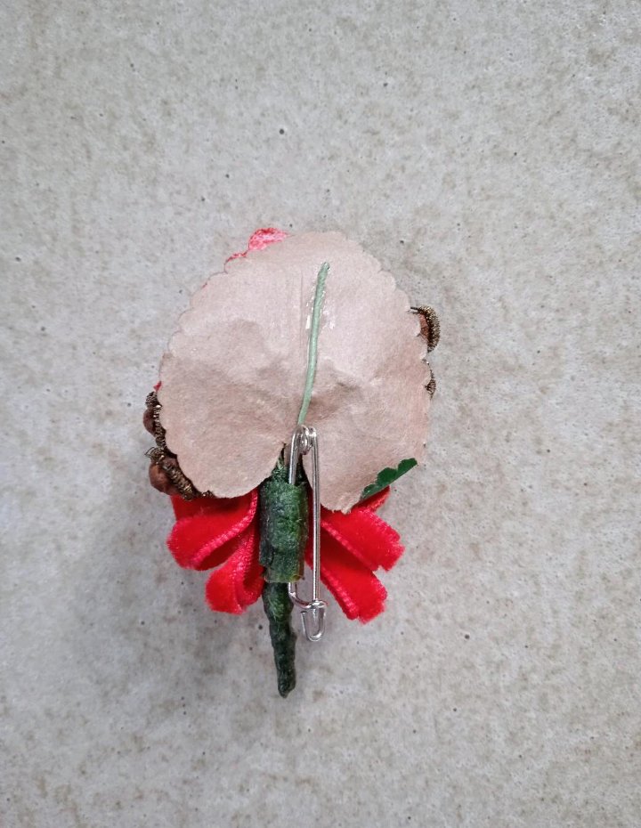 Brosche rot Vintage 70's