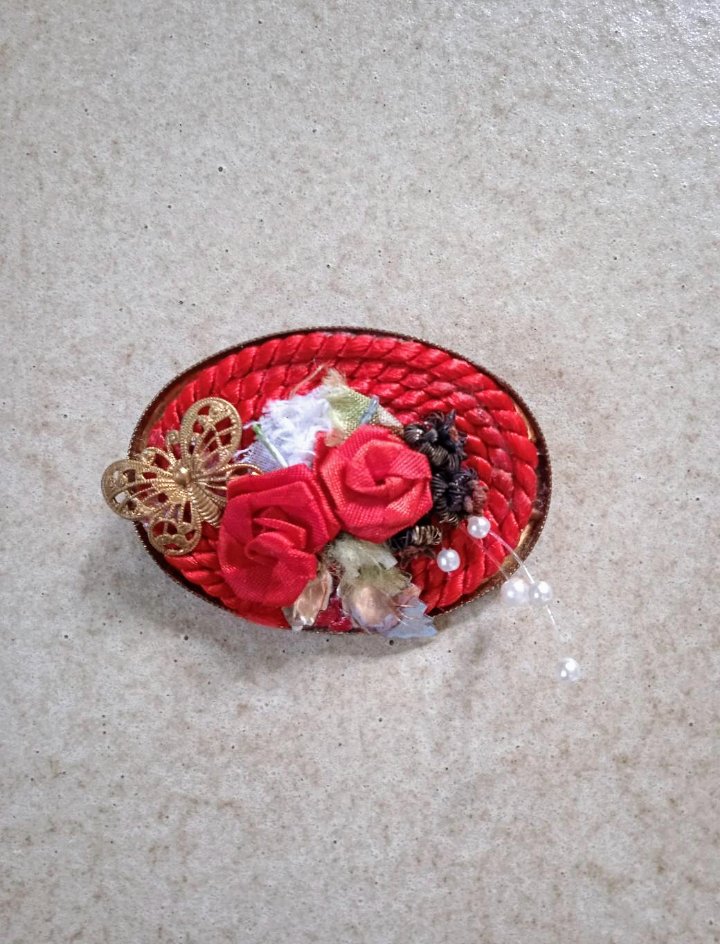 Brosche rot Vintage 80's