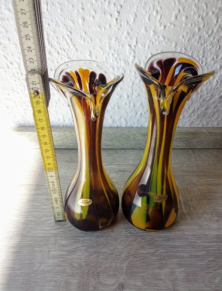 Vase Murano Like gelb braun Vintage 70's