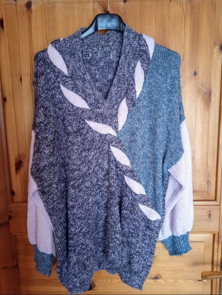 Pullover grau rosa Vintage 80's