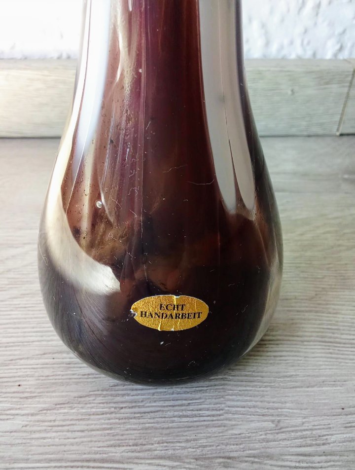 Vase Murano Like braun weiß Vintage 70's
