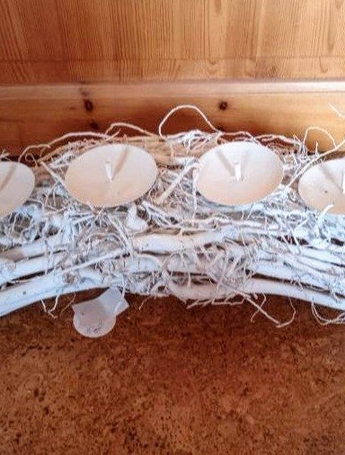 Adventsgesteck weiß