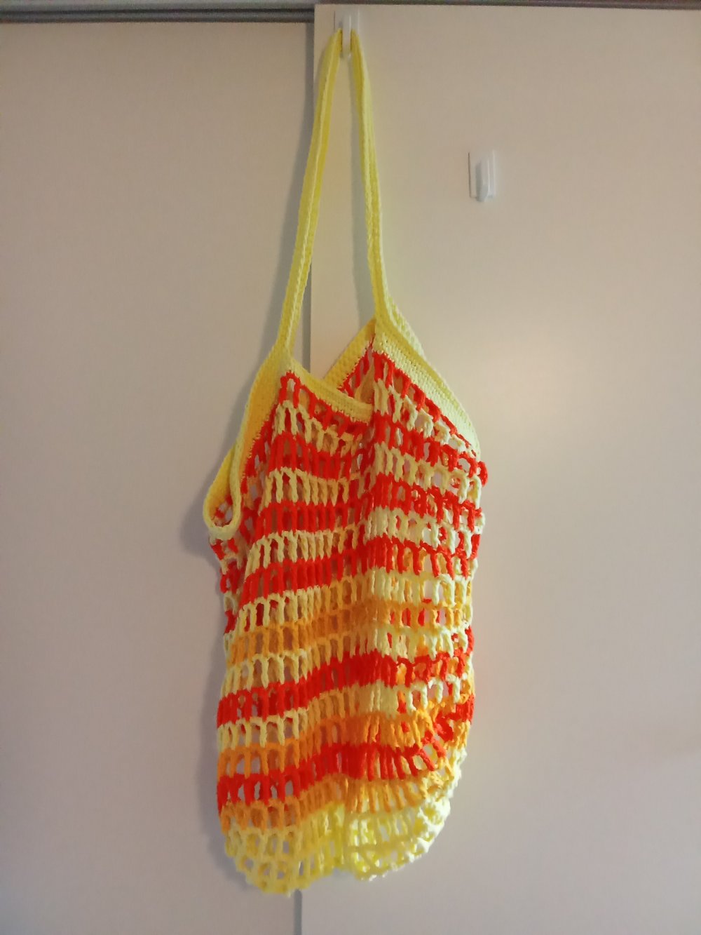 Einkaufstasche Häkelnetz 'gelb orange'
