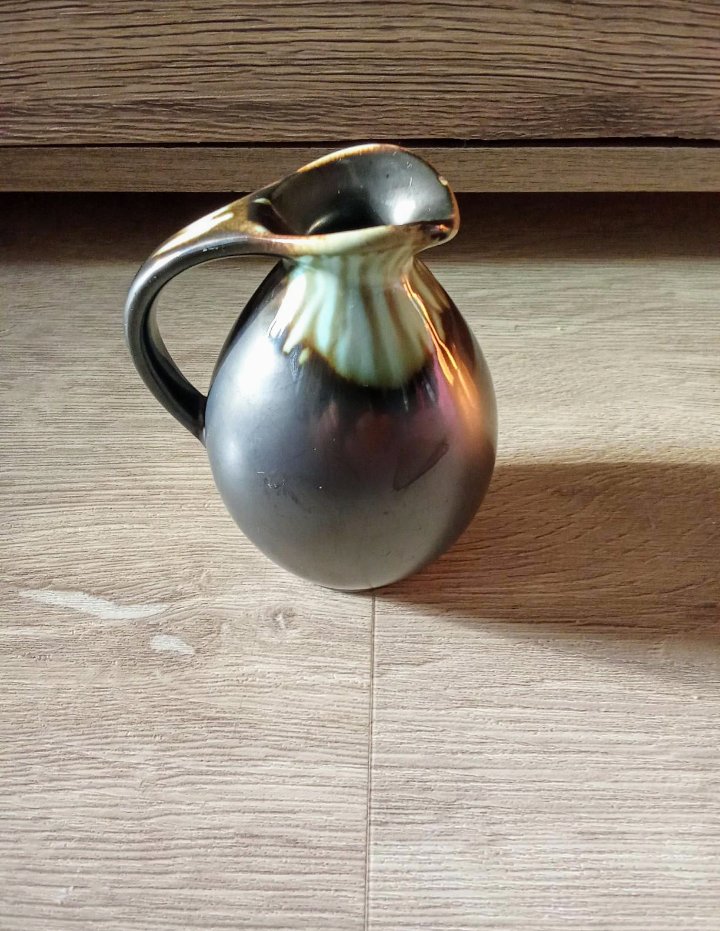 Vase schwarz opal Vintage 50's