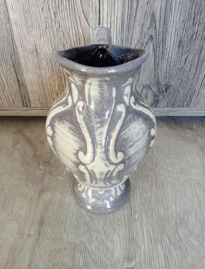 Vase weiß grau Vintage 70's