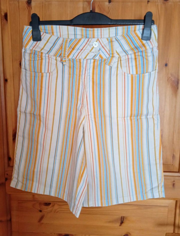 Shorts Jeans gelb weiß türkis