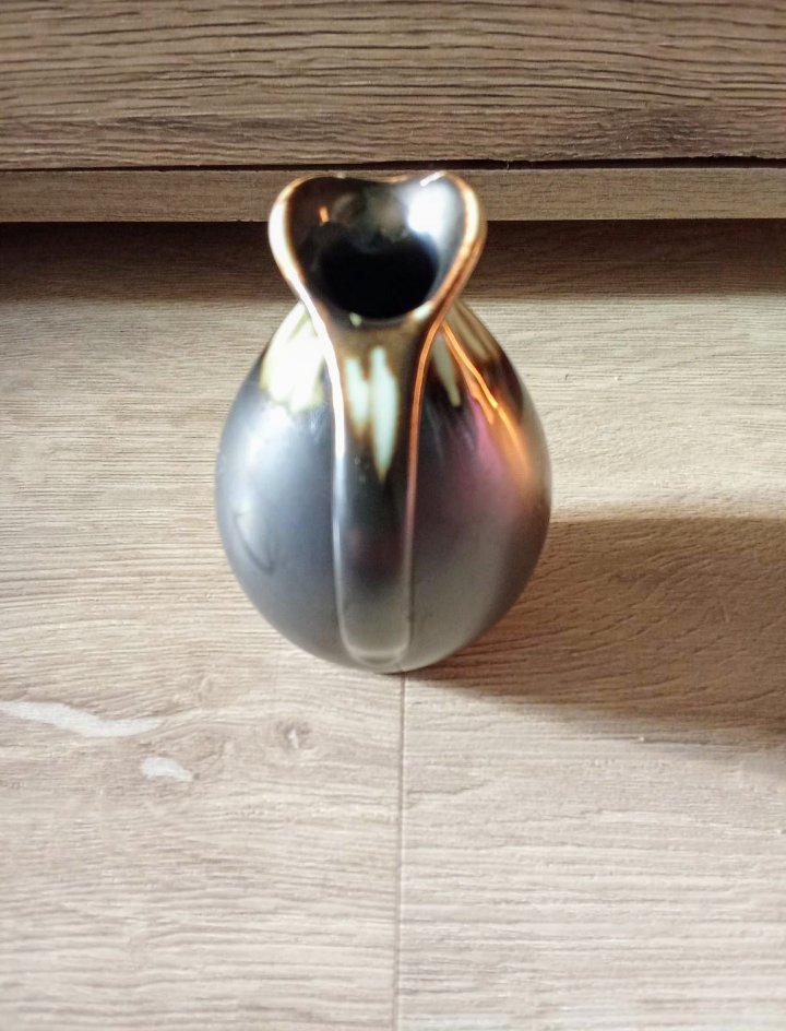 Vase schwarz opal Vintage 50's
