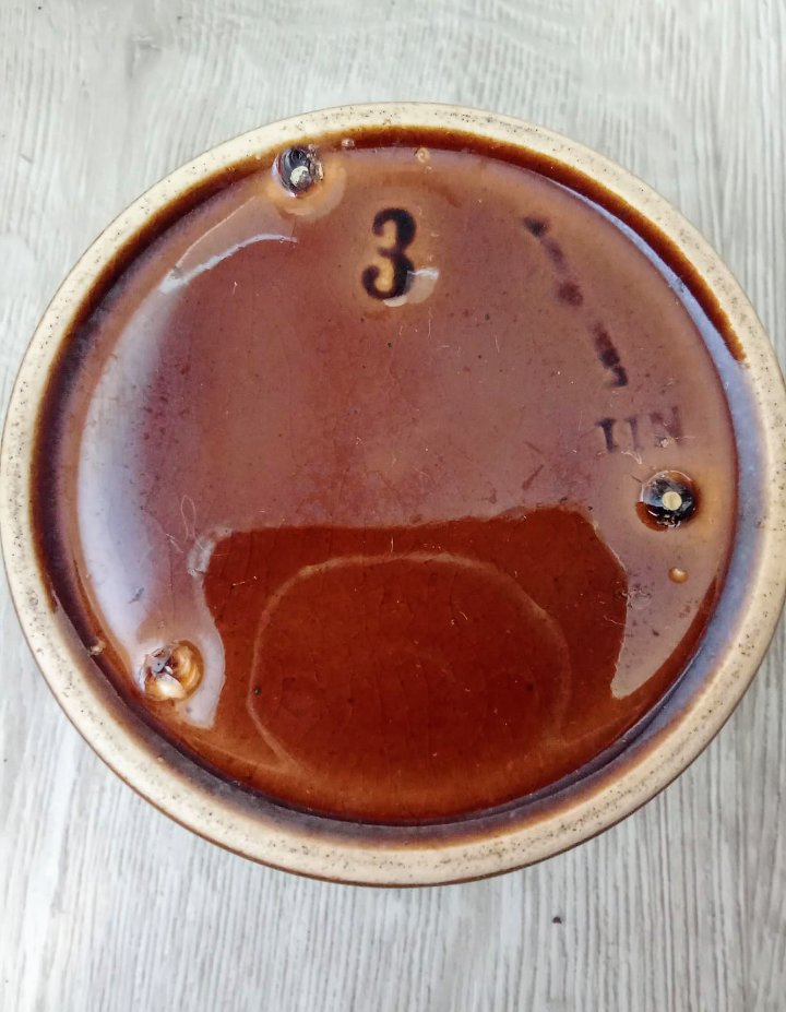Zwiebelsuppentöpfchen braun Vintage 70's