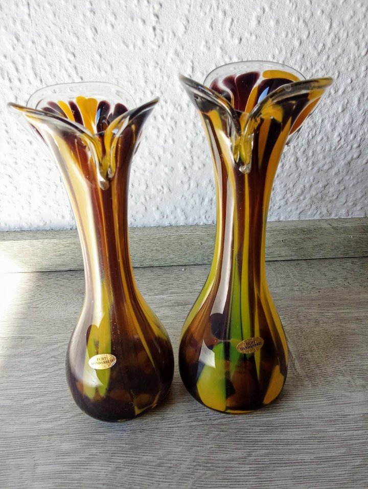 Vase Murano Like gelb braun Vintage 70's