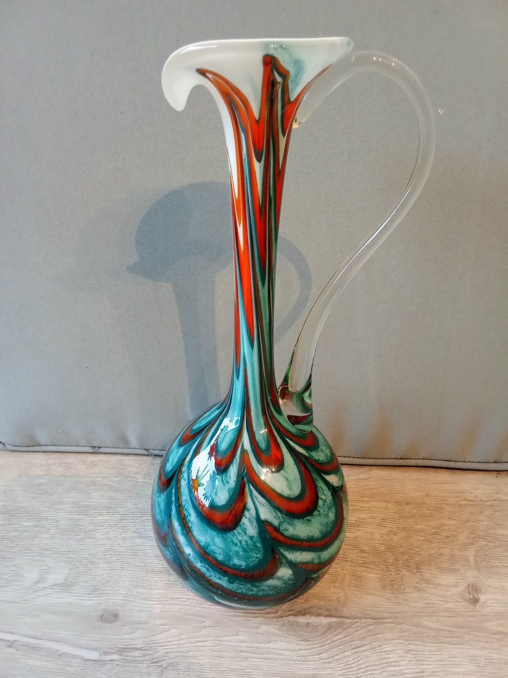 Vase Murano? türkis orange weiß Vintage 70's