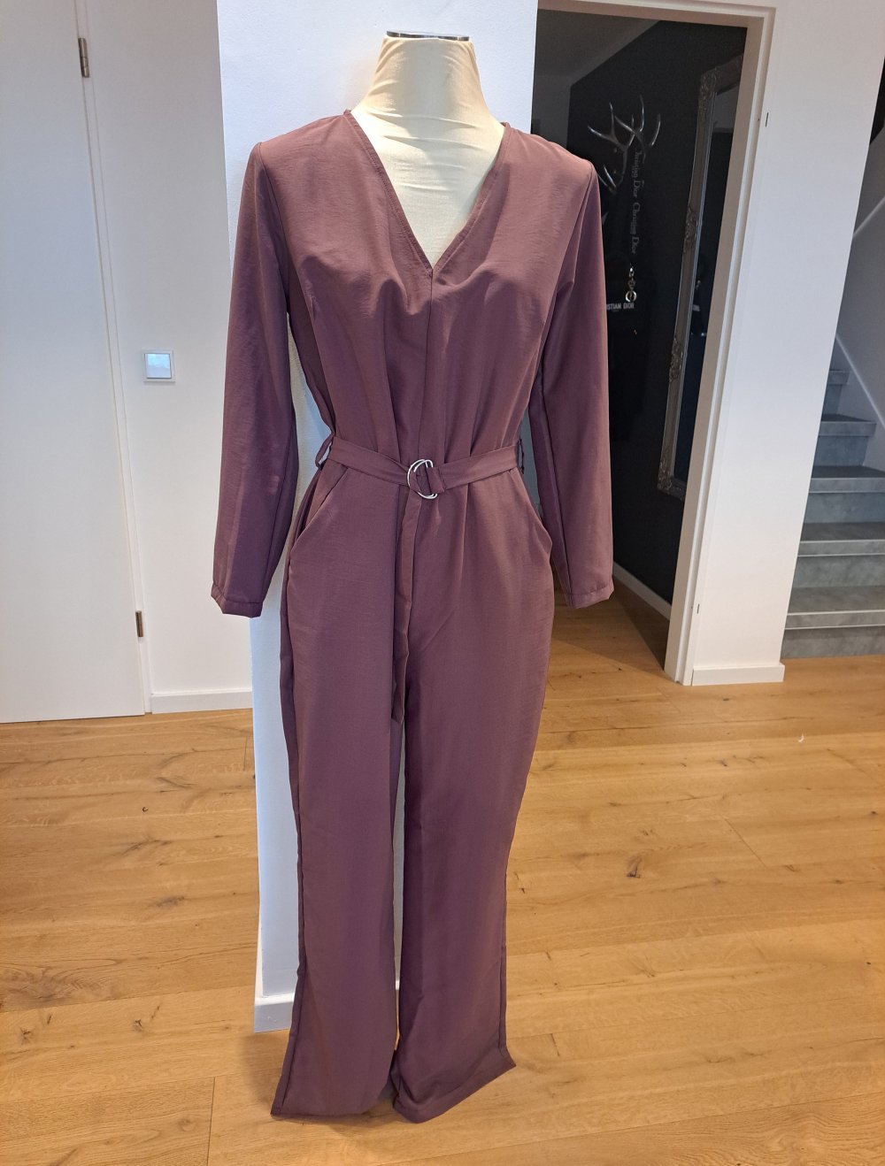Shein Jumpsuit Overall lang altrosa Flieder