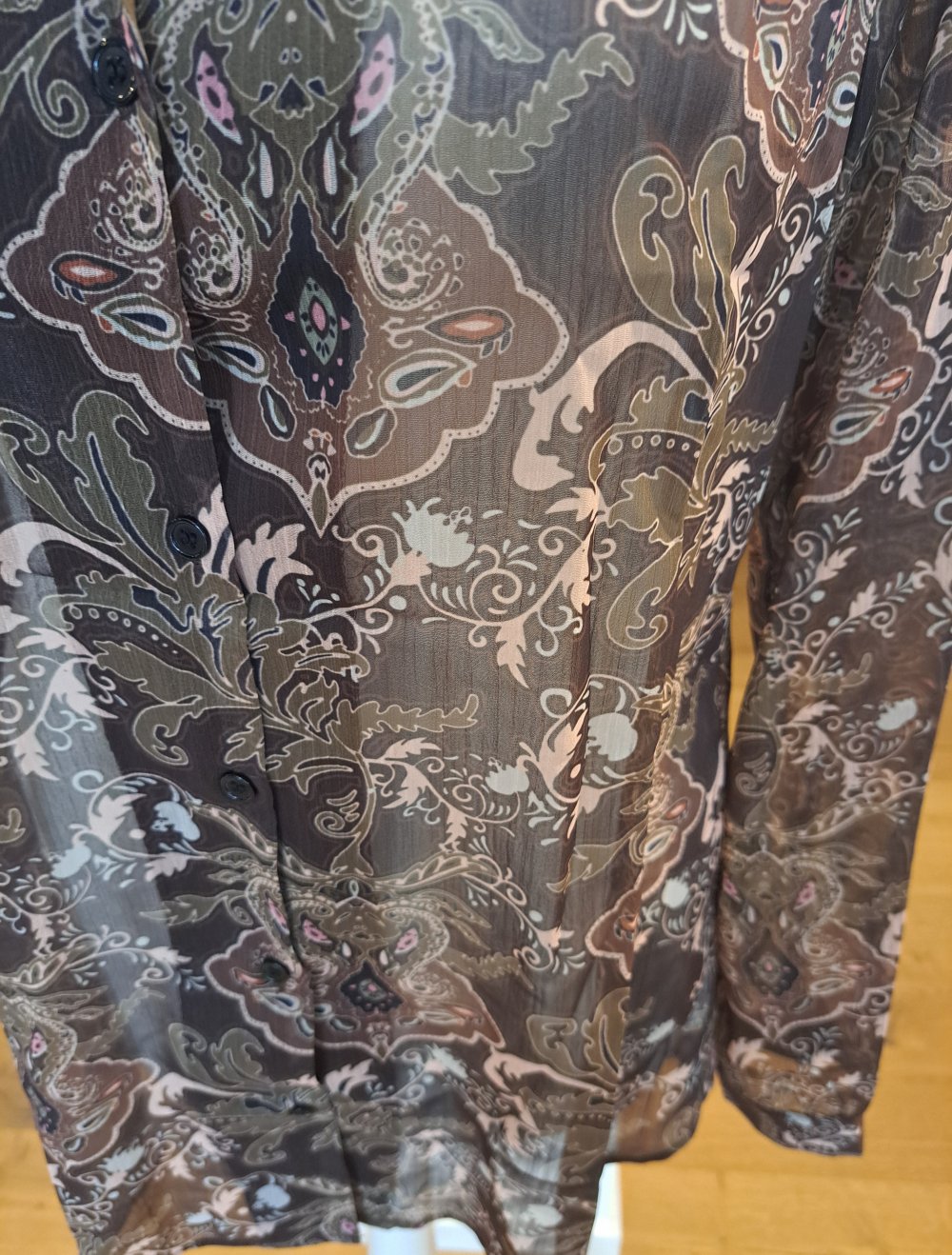 Shein Bluse Hemd Paisley Muster transparent