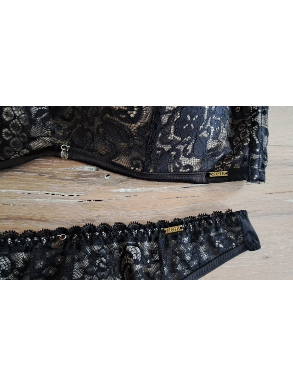 Hunkemöller BH Set Noir Collection Bra Tanga Slip Spitze