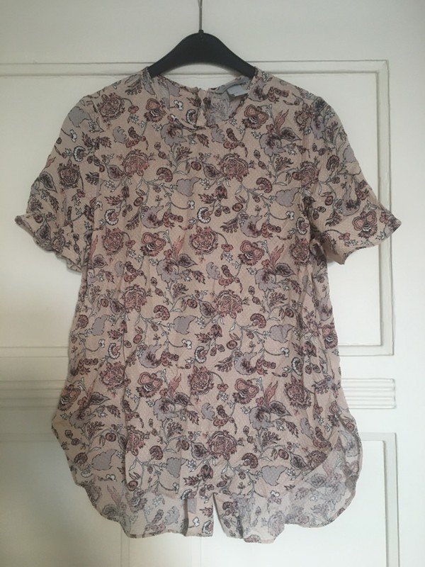 Beige-rosefarbene Bluse aus 100% Seide *Mengenrabatt*