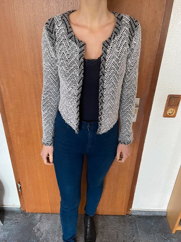 Grau-weißer Cardigan in Gr. 36 *Mengenrabatt*