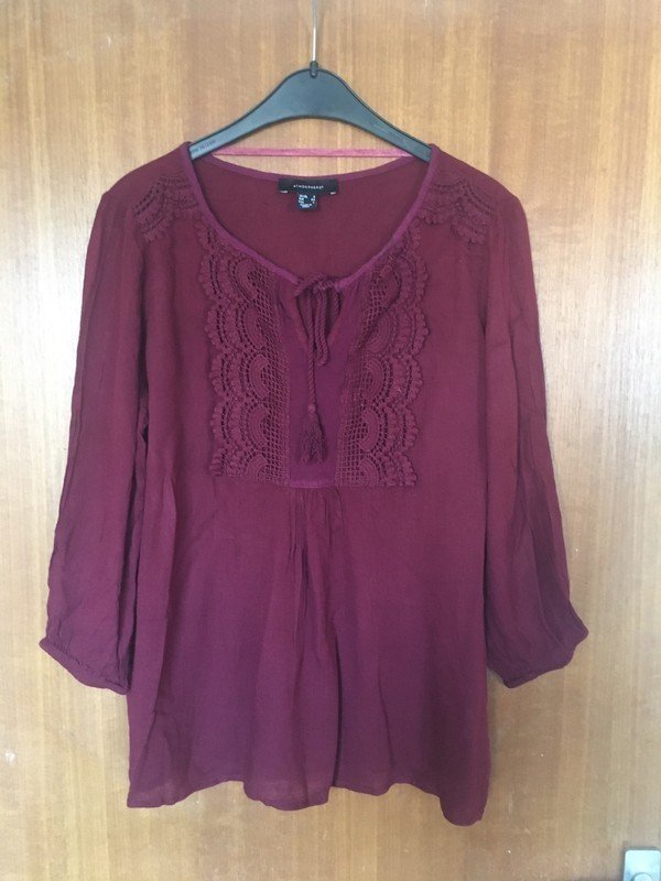 Weinrote Bluse aus Viskose *Mengenrabatt*