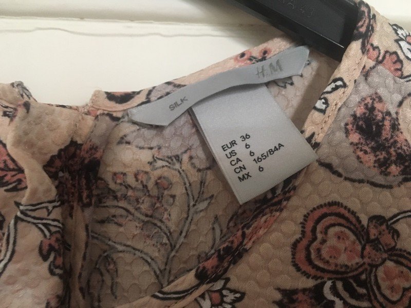 Beige-rosefarbene Bluse aus 100% Seide *Mengenrabatt*