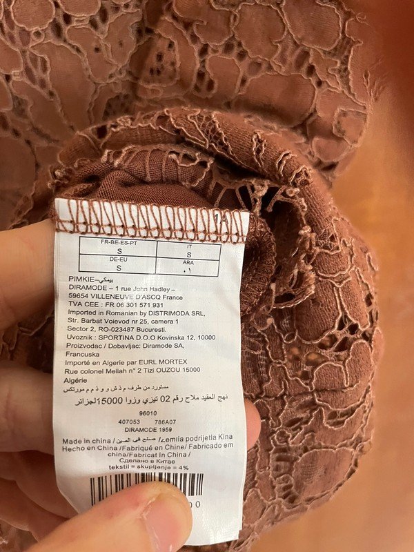 Orangefarbenes Spitzenoberteil in Gr. S *Mengenrabatt*