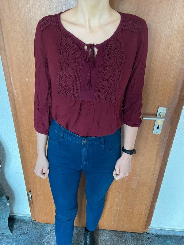 Weinrote Bluse aus Viskose *Mengenrabatt*