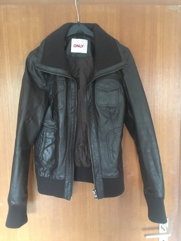 Braune Echtlederjacke von Only in Gr. S *Mengenrabatt*