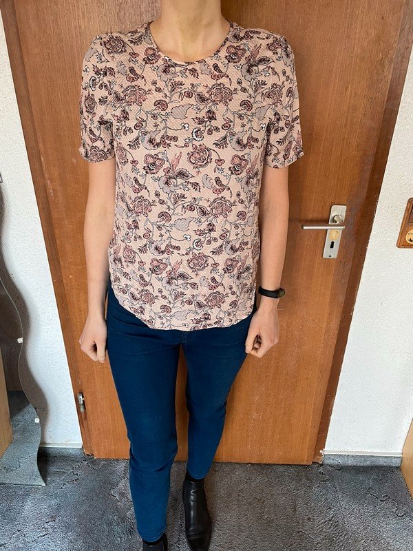 Beige-rosefarbene Bluse aus 100% Seide *Mengenrabatt*