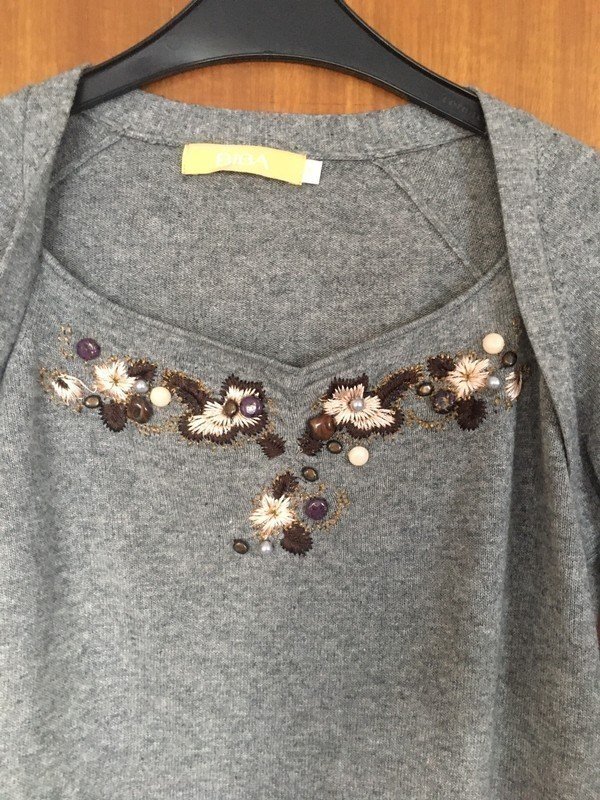 grauer Pullover aus Wolle/Kaschmir von BIBA *Mengenrabatt*
