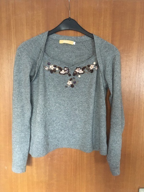 grauer Pullover aus Wolle/Kaschmir von BIBA *Mengenrabatt*