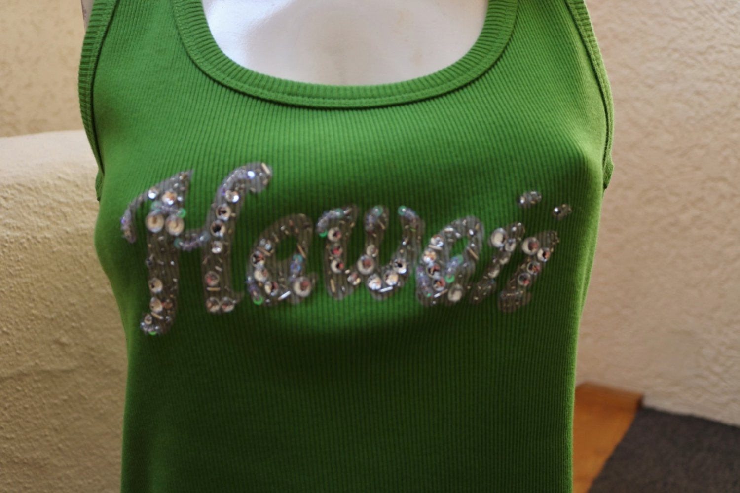 #Top mit Strass, Gr. 40, #kiwi, #Rippjersey, #Heine, #hochw. Markenmode