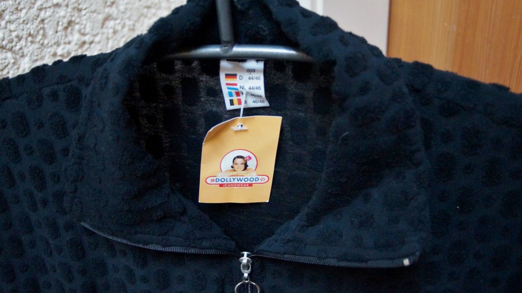 #Langarm-Shirt, Gr. 44/46, #schwarz, #Strukturstoff, #hochwertig