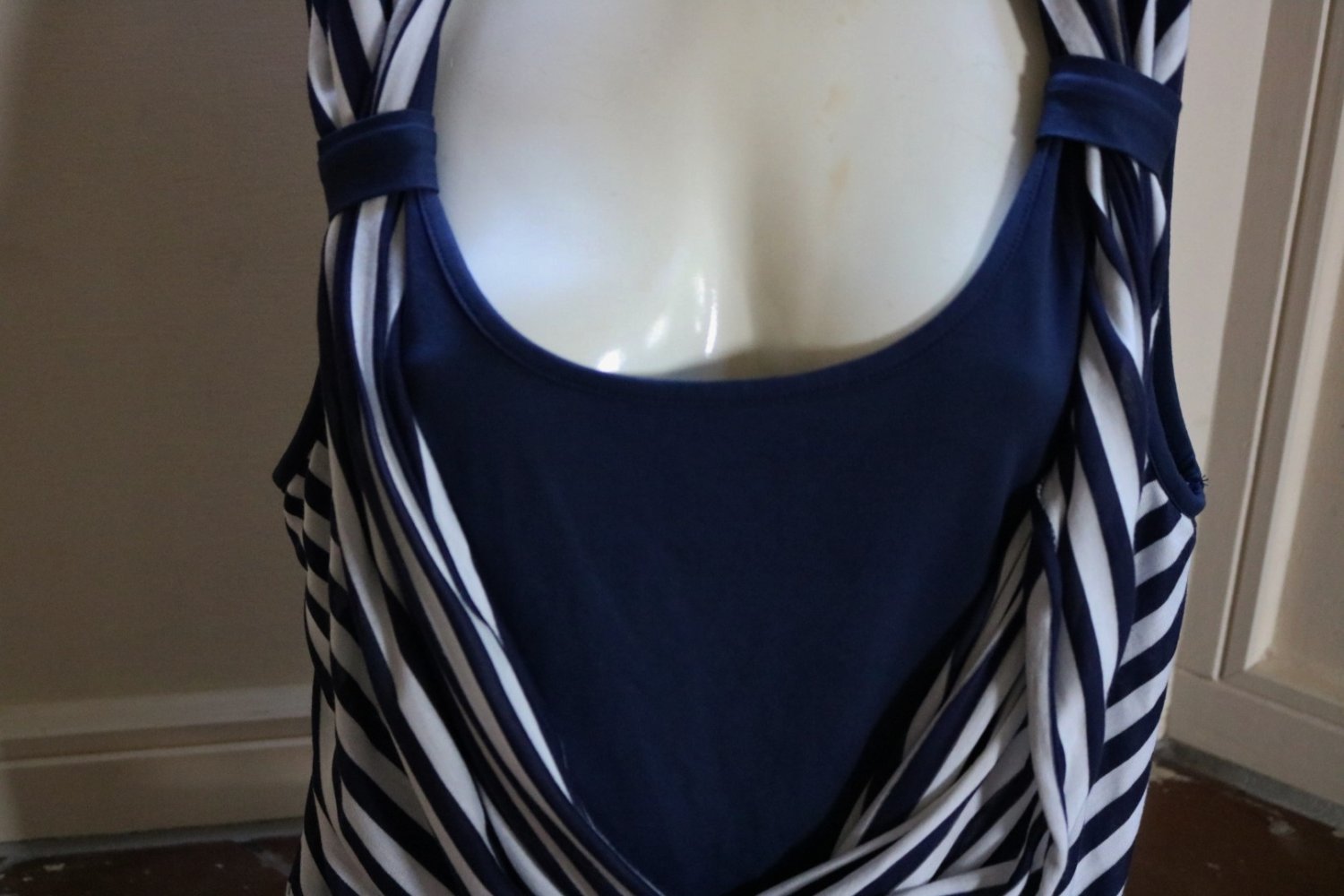 #Two-in-One-Top, Gr. 46, #dunkelblau-weiß, #Heine - wie neu