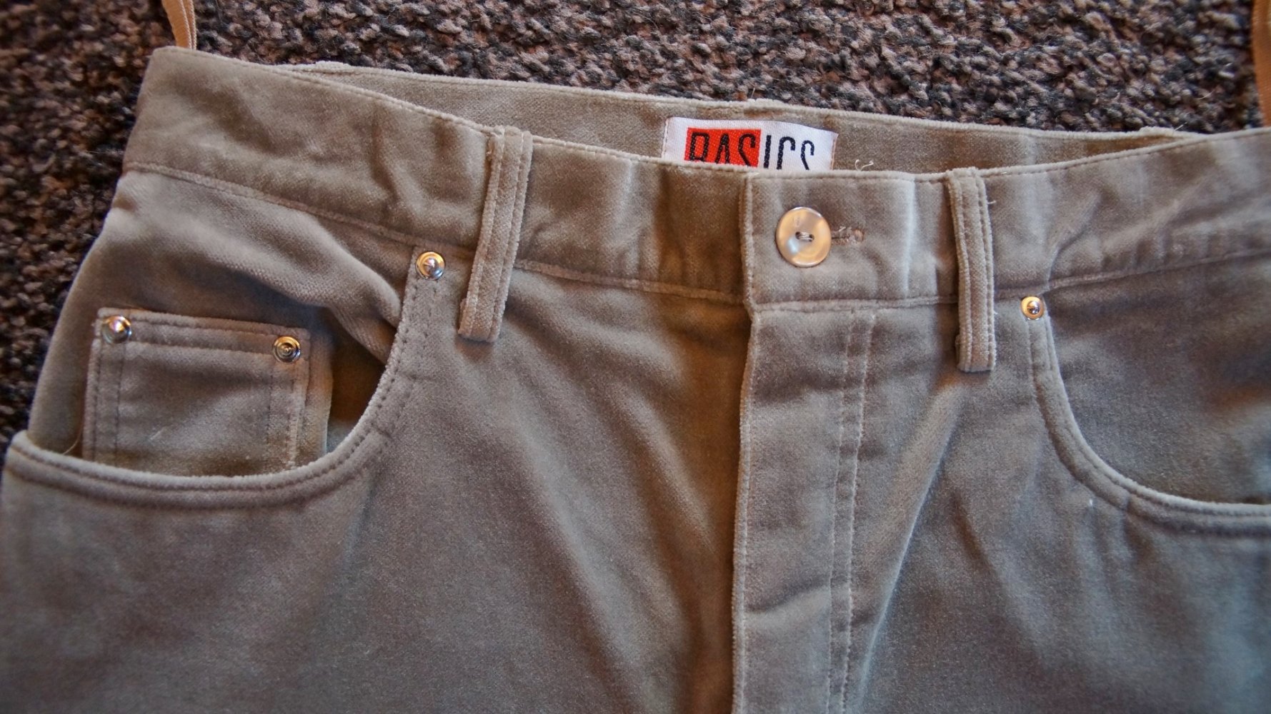 #Samthose, Gr. 40, #stein, #Basics, #High Waist, #warm, #hochwertig - wie neu