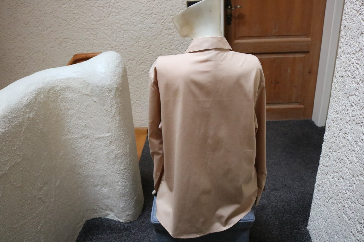 #Hemdbluse m. Krawatte, Gr. 42, #beige, #Chalice - wie neu