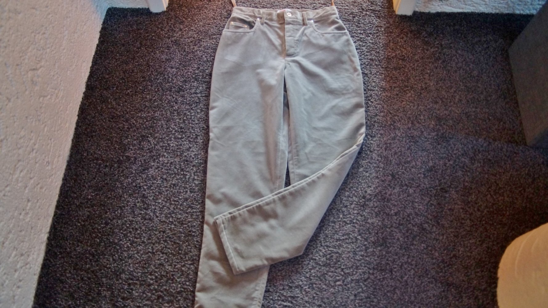 #Samthose, Gr. 40, #stein, #Basics, #High Waist, #warm, #hochwertig - wie neu