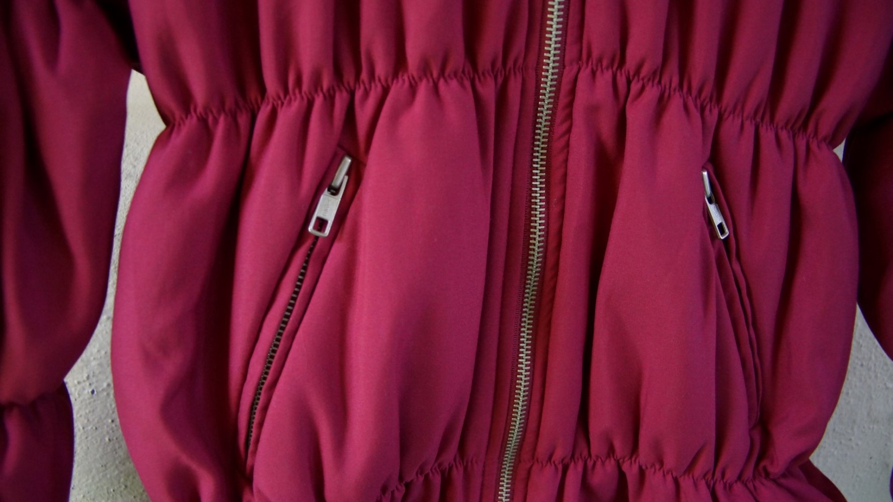 #Winterjacke m. Kapuze, Gr. 34/36, #rot, #gesteppt - wie neu