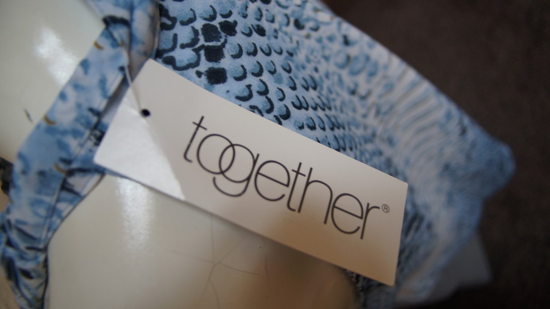#Chiffon-Top, Gr. 40, #blau-weiß, #Together