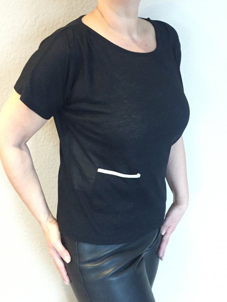 Vero Moda Fino Top Kurz arm Gr.L Rose schwarz