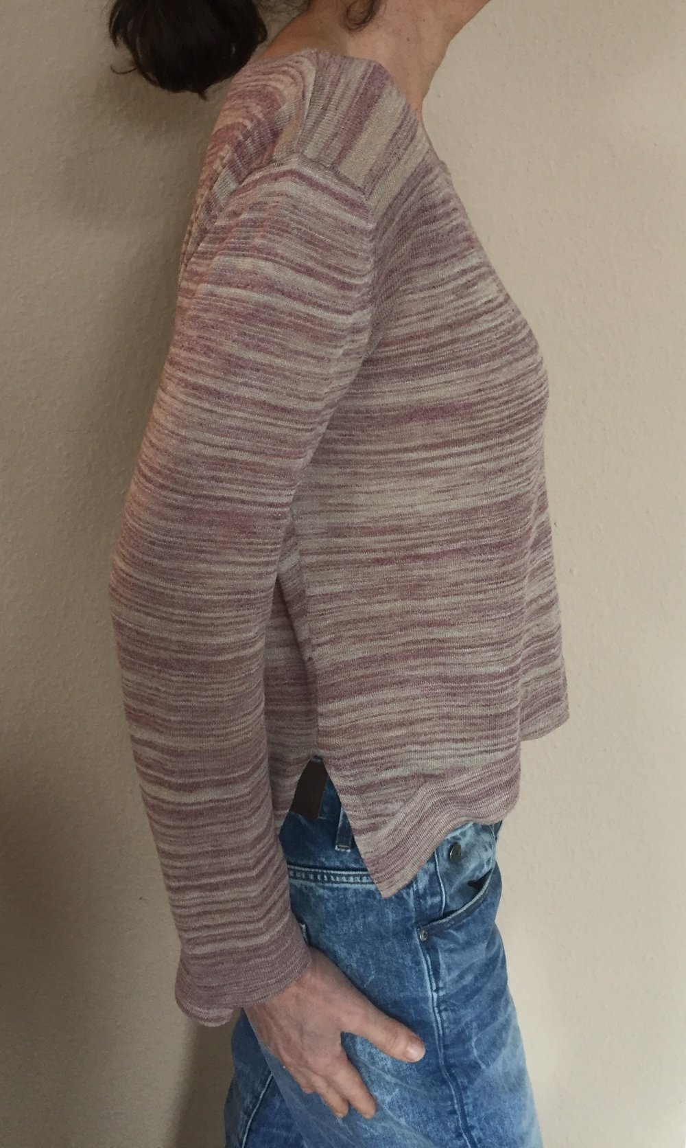 Zara Knit Vokuhila Pullover Gr.M zart rose meliert lang Arm