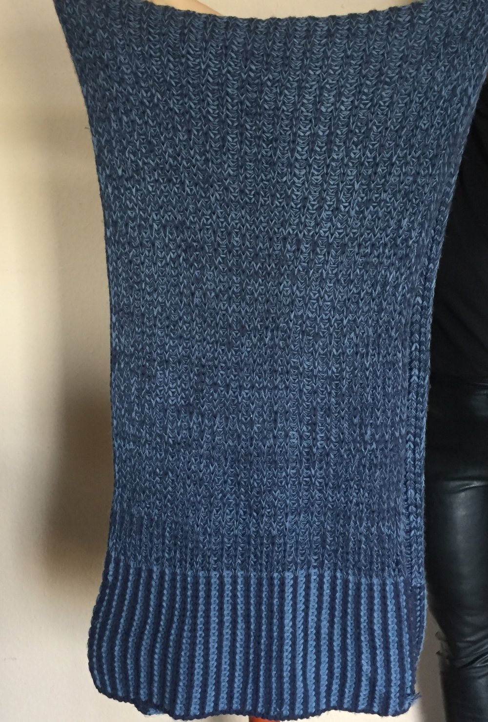 Mischmasch Berlin XXL Grobstrick Schal Color Mix blau / hellblau, Doppelstrick, warm und mollig