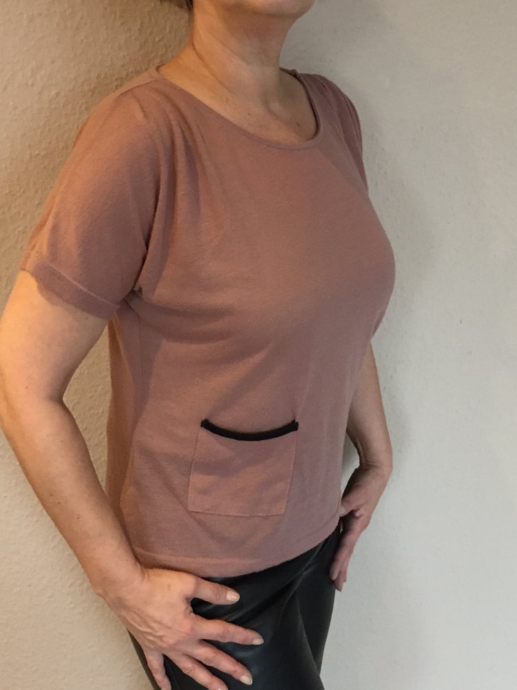 Vero Moda Fino Top Kurz arm Gr.L Rose schwarz