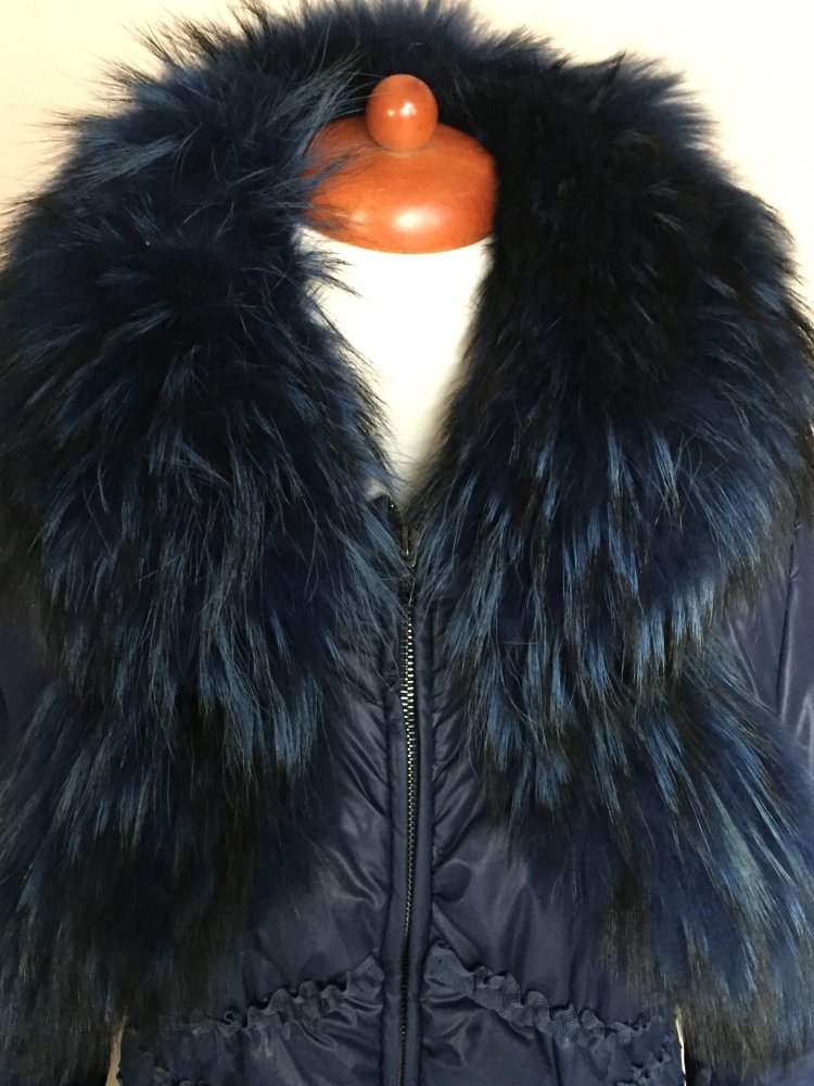 Class by Roberto Cavalli Wintermantel mit Pelzkragen Gr.36/38 Royal Blau