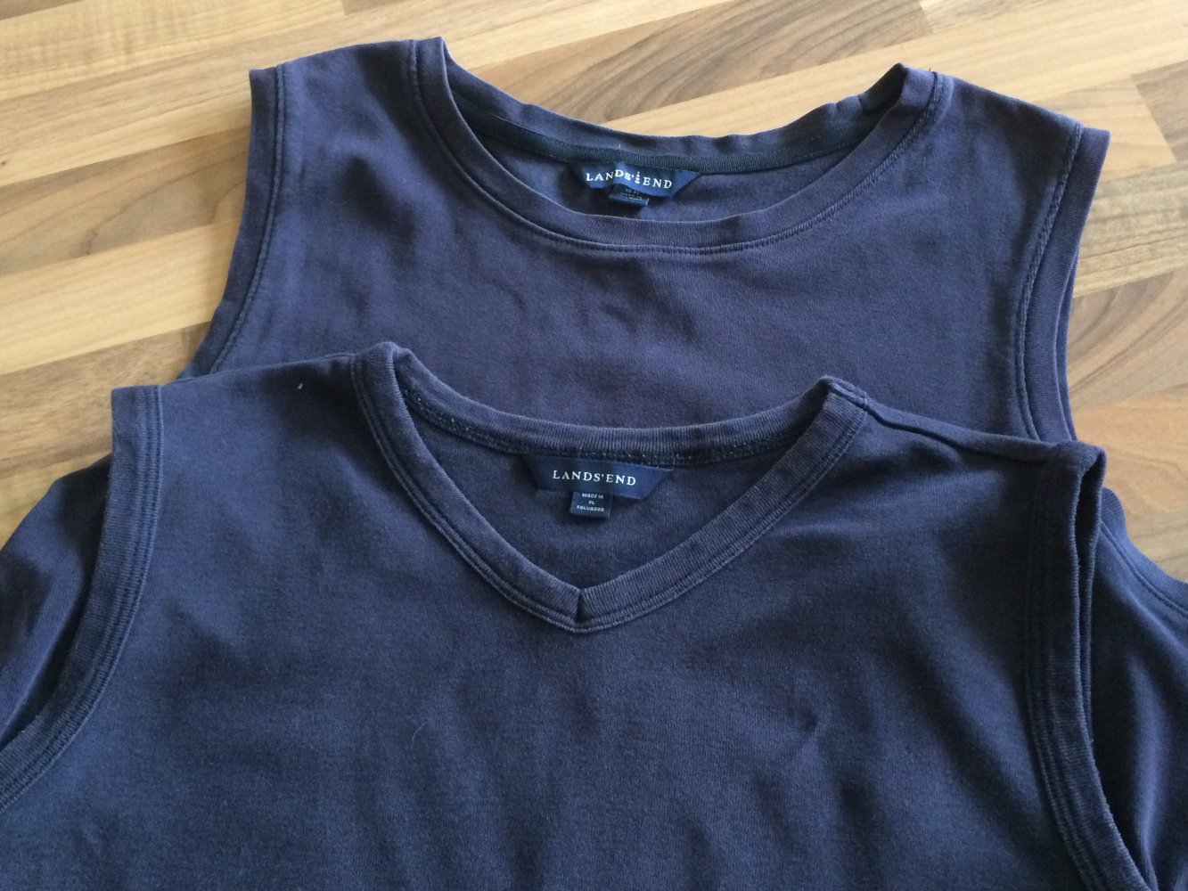 Land´s End Basic Baumwolle Sport Shirt Top Gr.L grau oder navy