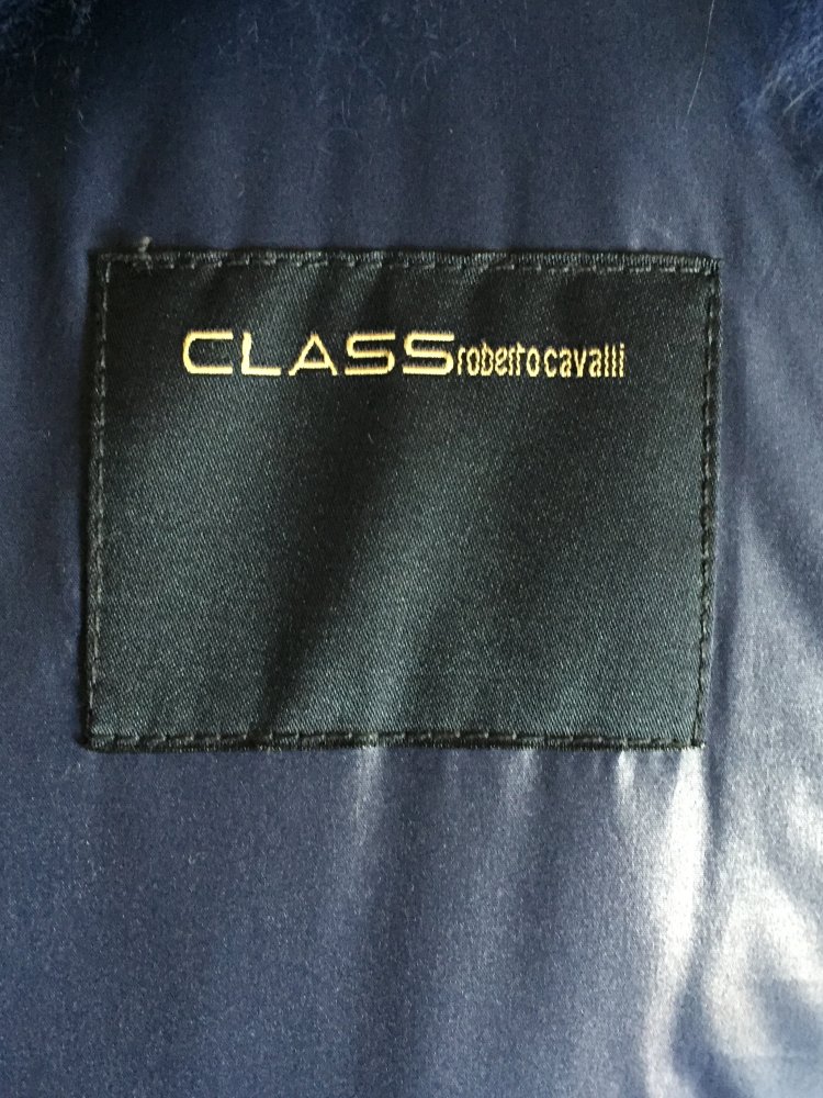Class by Roberto Cavalli Wintermantel mit Pelzkragen Gr.36/38 Royal Blau