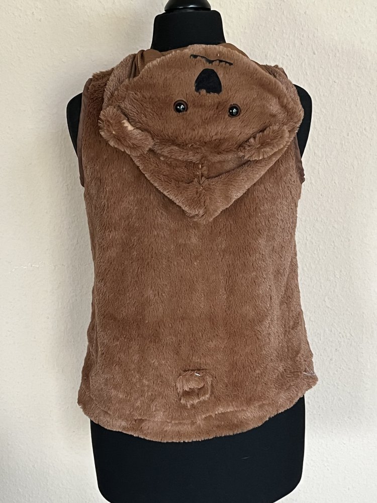 Teddybär Weste mit Hoodie ca Gr.122 Fake Fur braun