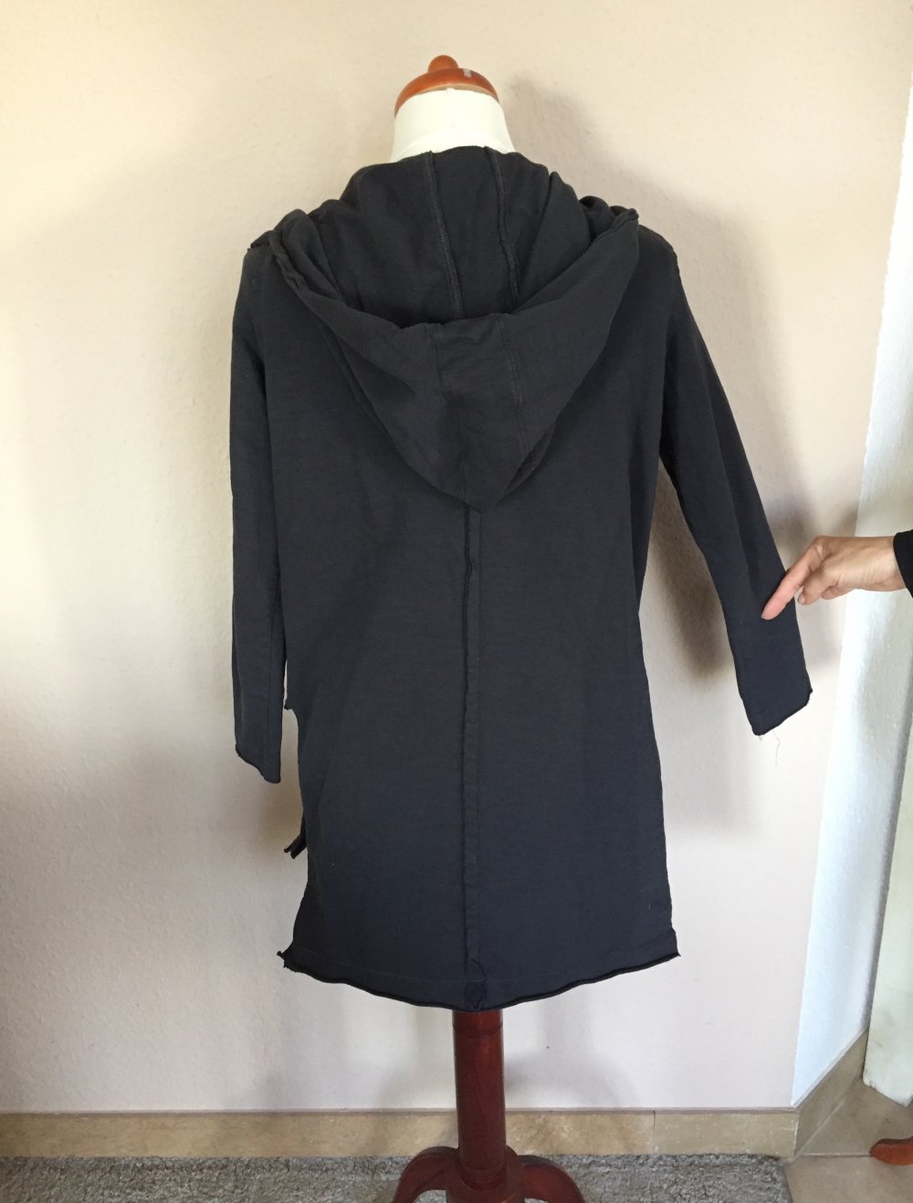 Sublevel Sommer Sweaty Hoodie Cardigan Gr.S/M dunkelgrau