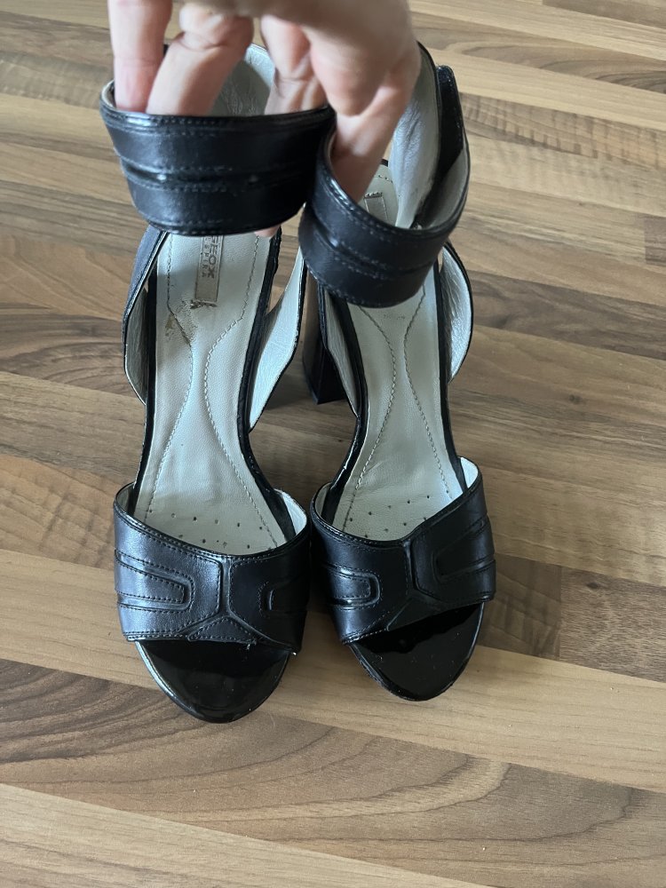Geox Respira High Heel Sandalen Gr.37 Schwarz mit atmungsaktiver Sohle